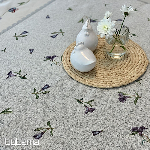 Tapisserie-Tischdecke und Schal OSTEREIER MIT VIOLETT