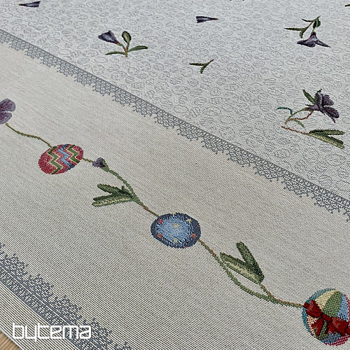 Tapisserie-Tischdecke und Schal OSTEREIER MIT VIOLETT