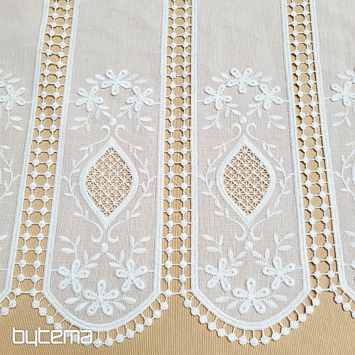 Luxuriöser bestickter Buntglasvorhang IVORY