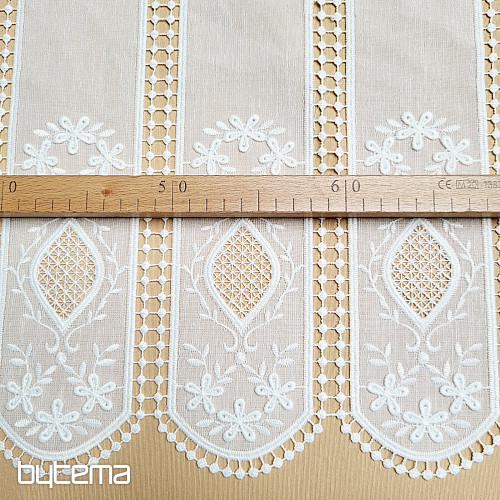 Luxuriöser bestickter Buntglasvorhang IVORY