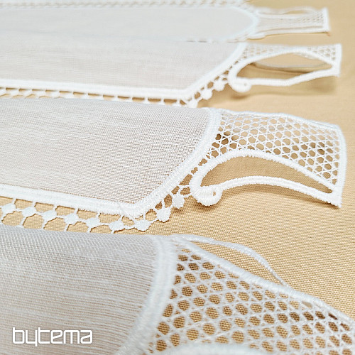 Luxuriöser bestickter Buntglasvorhang IVORY
