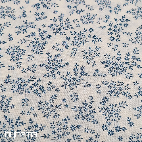 Baumwollstoff PANICULATA BLAU KLEIN