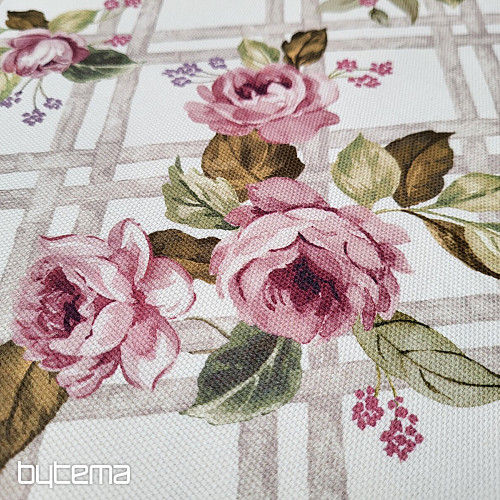 Dekorationsstoff CASTLE ROSE GRID