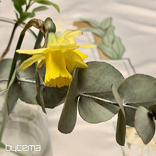 Narzissen bestickte Tischdecke