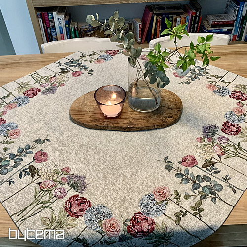 Gobelin-Tischdecke und Schal FLORES TIME