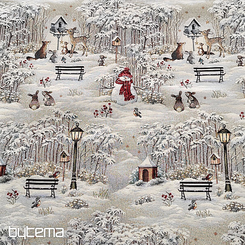 Gobelin-Tischdecke und Schal NIGHT WINTER