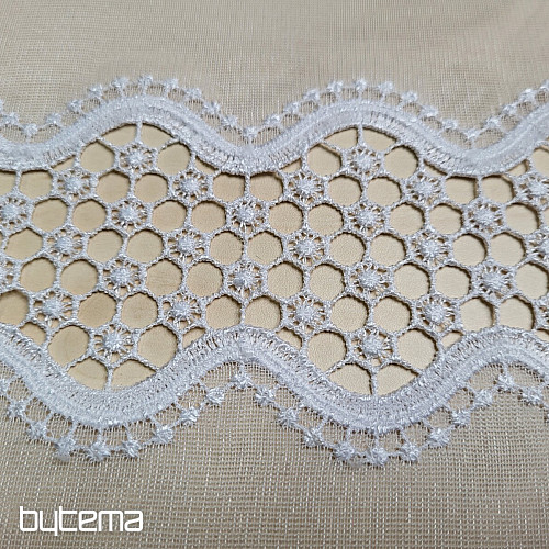 Voile-Vorhang MACRAME weiß