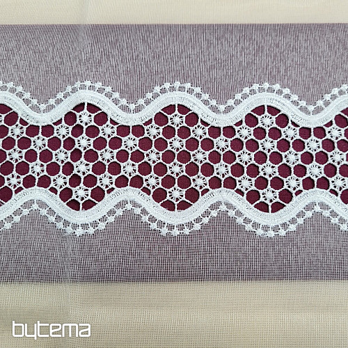 Voile-Vorhang MACRAME weiß