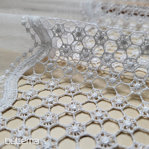 Voile-Vorhang MACRAME weiß