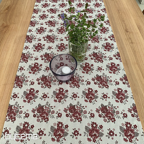 Tischdecke und Schal TOSCANA VALERY FLOWER BORDO