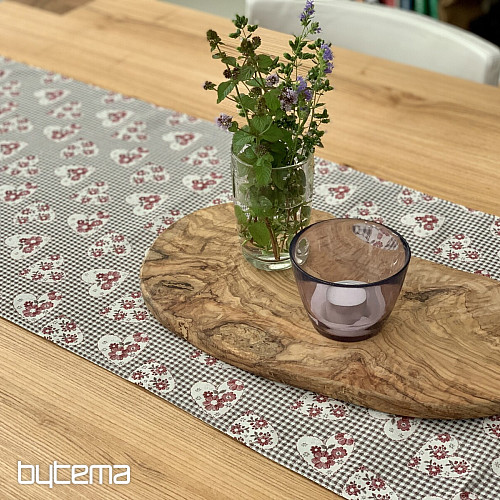 Tischdecke und Schal TOSCANA VALERY 17 HERZEN