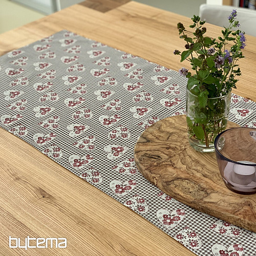 Tischdecke und Schal TOSCANA VALERY 17 HERZEN