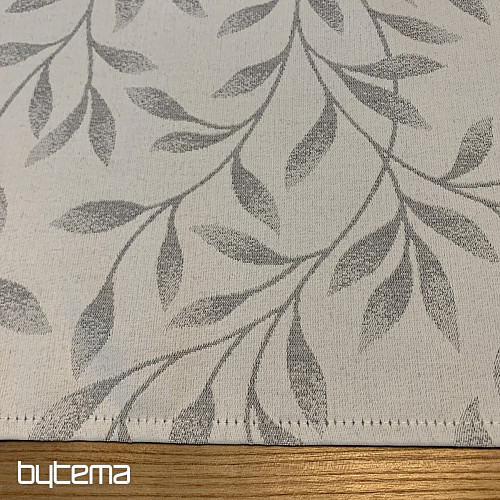 Tischdecke und Schal NIGHT LEAFS hellgrau