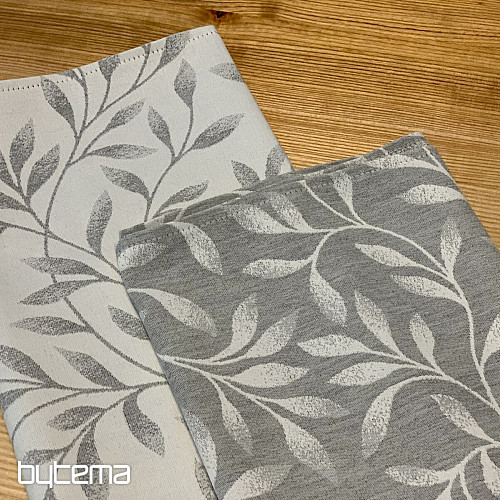 Tischdecke und Schal NIGHT LEAFS hellgrau