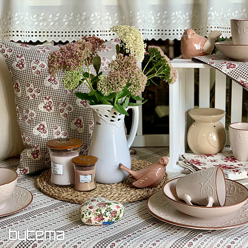 Tischdecke und Schal TOSCANA VALERY PATCHWORK bordeaux
