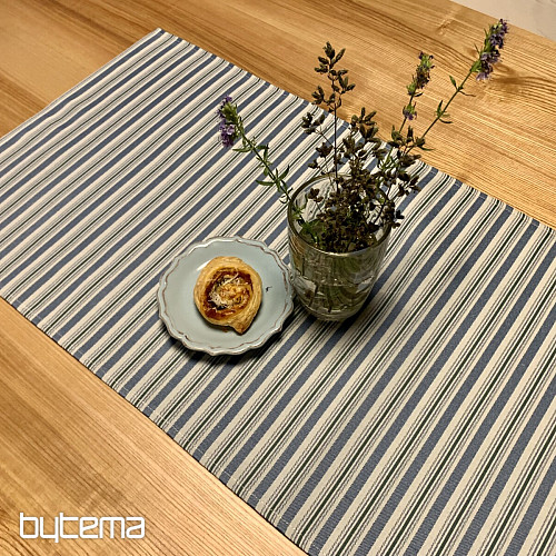 Tischdecke und Schal TOSCANA VALERY MULTI STRIPE blau