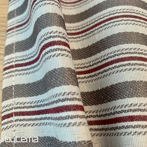 Tischdecke und Schal TOSCANA VALERY MULTI STRIPE bordeaux