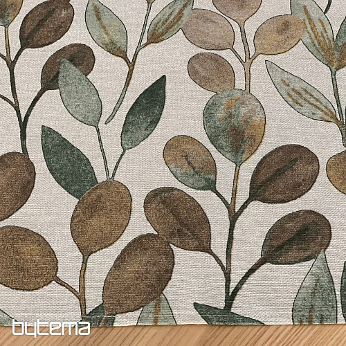 Tischdecke und Schal LISTY HOJAS grün