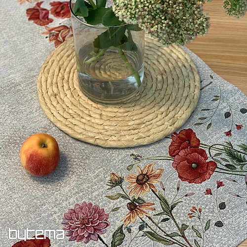 Gobelin-Tischdecke und Schal WIESENBLUMEN