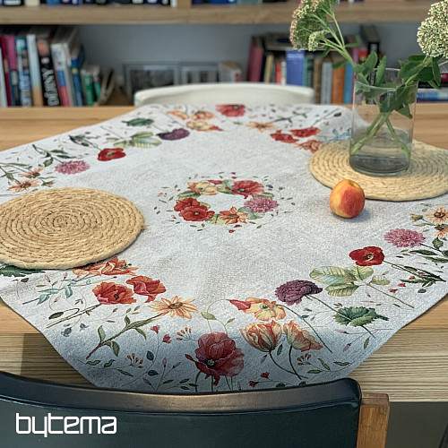 Gobelin-Tischdecke und Schal WIESENBLUMEN