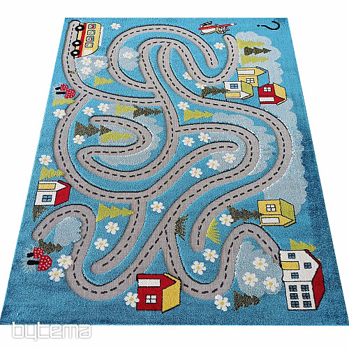 Kinderteppich Color Kids 02 blau – REISE IN DEN WALD
