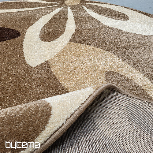 Rundteppich KARMEL Blumen beige