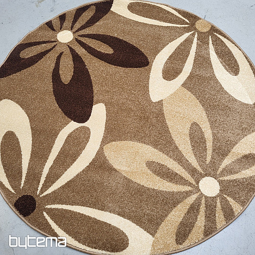 Rundteppich KARMEL Blumen beige
