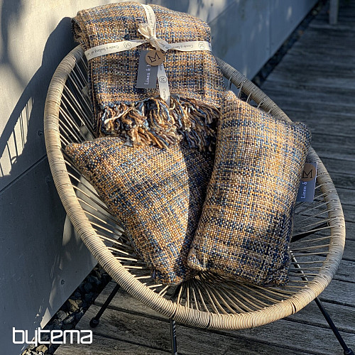 Luxuriöses Dekokissen YARA BLAU