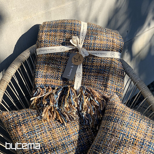 Luxuriöses Plaid YARA WOLF BROWN blau