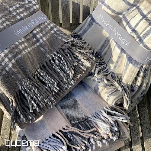 Decke KÁRO CREMEBLAU