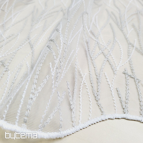 Luxuriöser bestickter Vorhang GERSTER 11804/0840 beige weiß