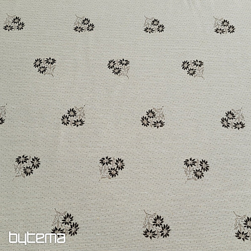 Dekostoff ALPENBLUMEN Jacquard BRAUN