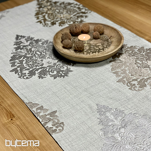 Bestickter Schal REVIVAL grau-silber