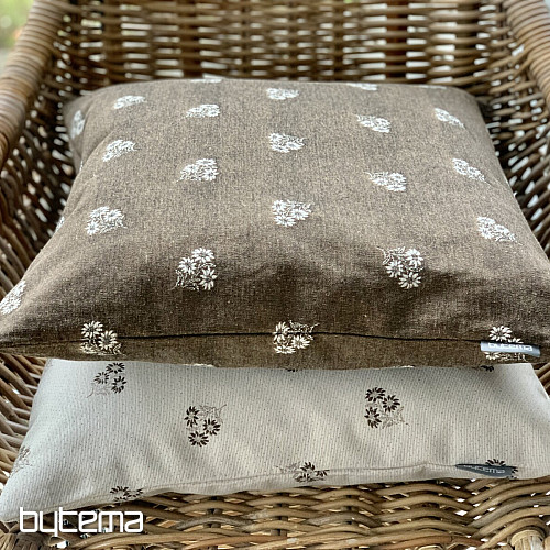 Dekorativer Bezug ALPENBLUMEN Jacquard BRAUN
