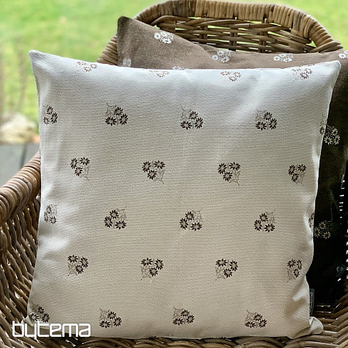 Dekorativer Bezug ALPENBLUMEN Jacquard BRAUN