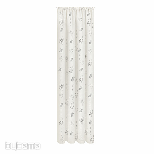 NATUR Gerster-Vorhang BLUMEN GRAU