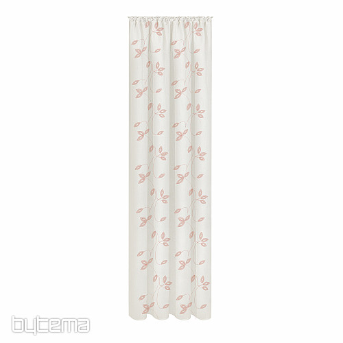 NATURE Gerster Vorhang BESTICKTE BLÄTTER ALTROSA