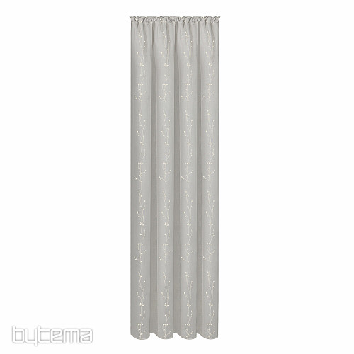 NATUR Gerster-Vorhang BESTICKT Zweige HELL GRAU