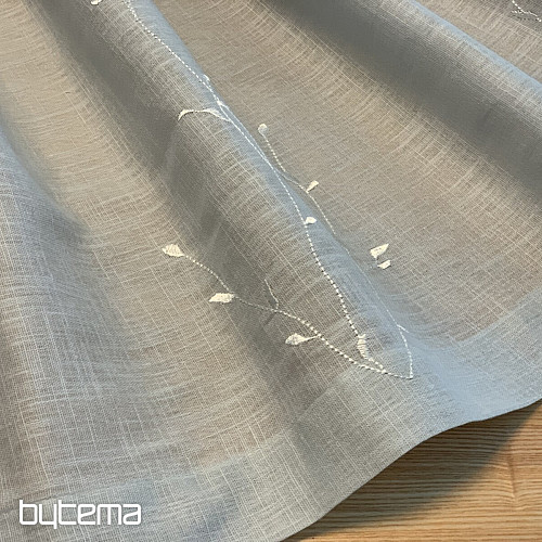 NATUR Gerster Fertigvorhang BESTICKTE Zweige WEISS