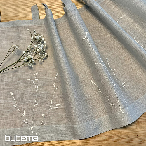 NATUR Gerster Fertigvorhang BESTICKTE Zweige WEISS