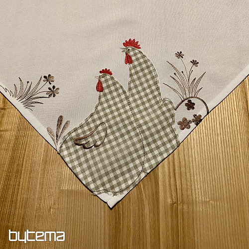 Bestickte Tischdecke und Schal SLEPIČKA kariert