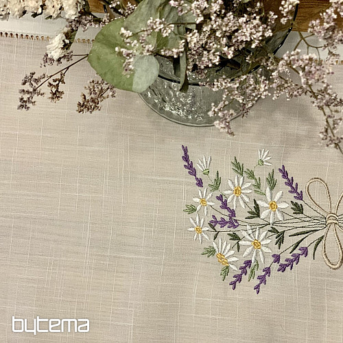 Bestickte Tischdecke und Schal STRAUS GANSEBLUMCHEN