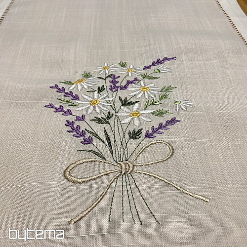Bestickte Tischdecke und Schal STRAUS GANSEBLUMCHEN