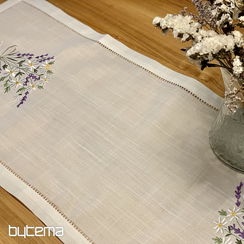 Bestickte Tischdecke und Schal STRAUS GANSEBLUMCHEN