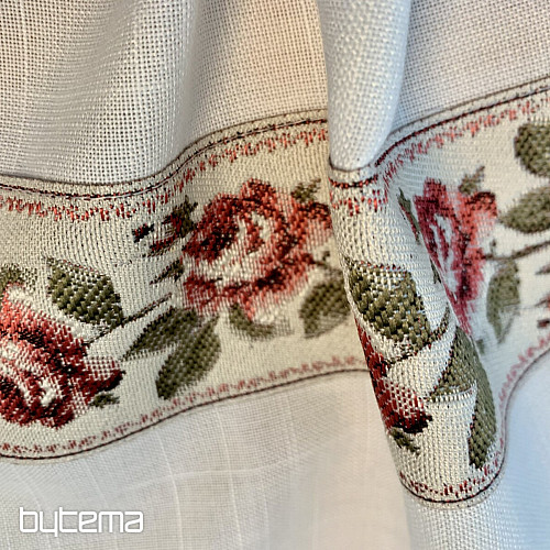 Bestickte Tischdecke und Schal ROSEN