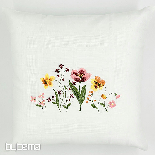 Bestickter Kissenbezug GARTENBLUMEN
