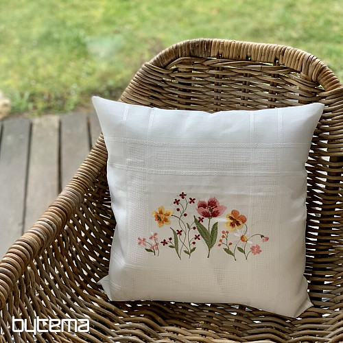 Bestickter Kissenbezug GARTENBLUMEN