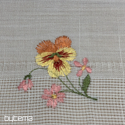 Bestickte Tischdecke und Schal GARTENBLUMEN