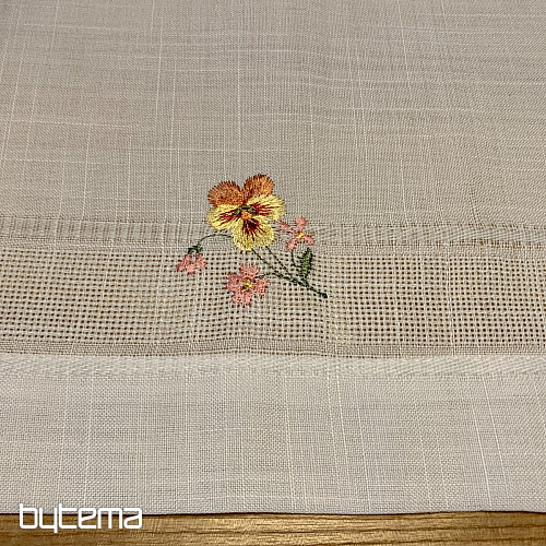 Bestickte Tischdecke und Schal GARTENBLUMEN