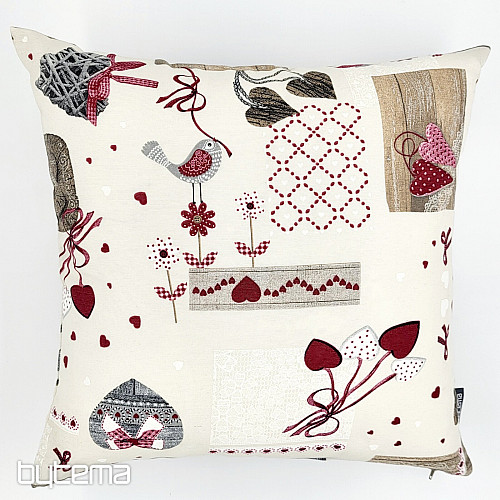 Dekorativer Kissenbezug TM PATCHWORK bordeauxrot